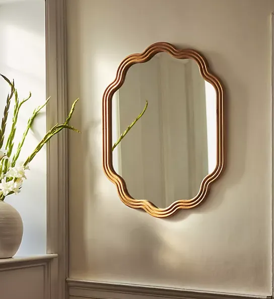 Clara Scalloped Wood Mirror